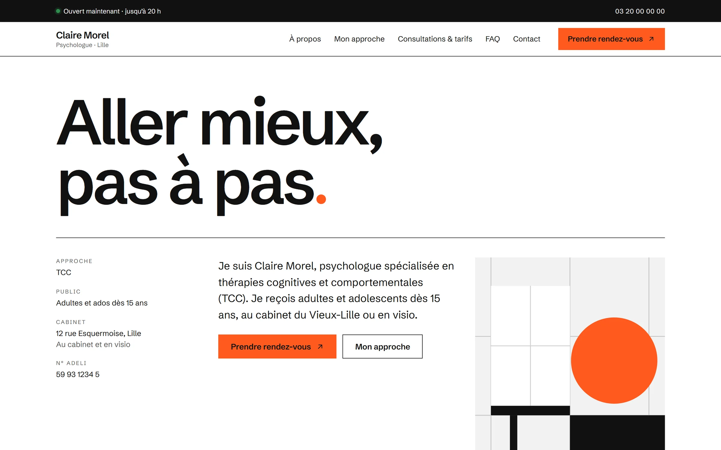 Page d’accueil du style Minimalisme suisse.
